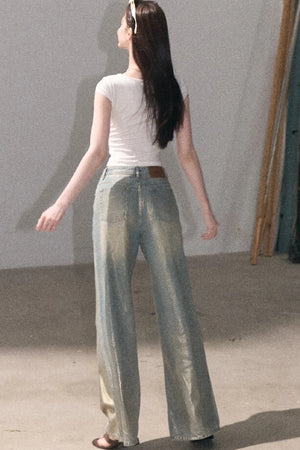 Retro Gradient Cotton Jeans