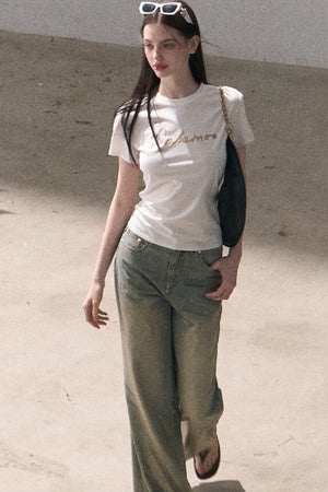 Retro Gradient Cotton Jeans