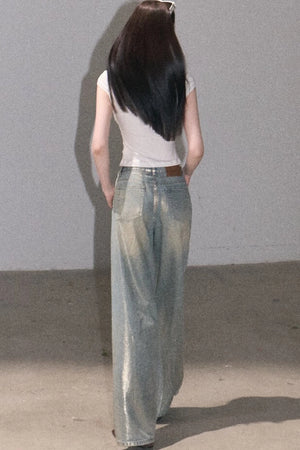 Retro Gradient Cotton Jeans
