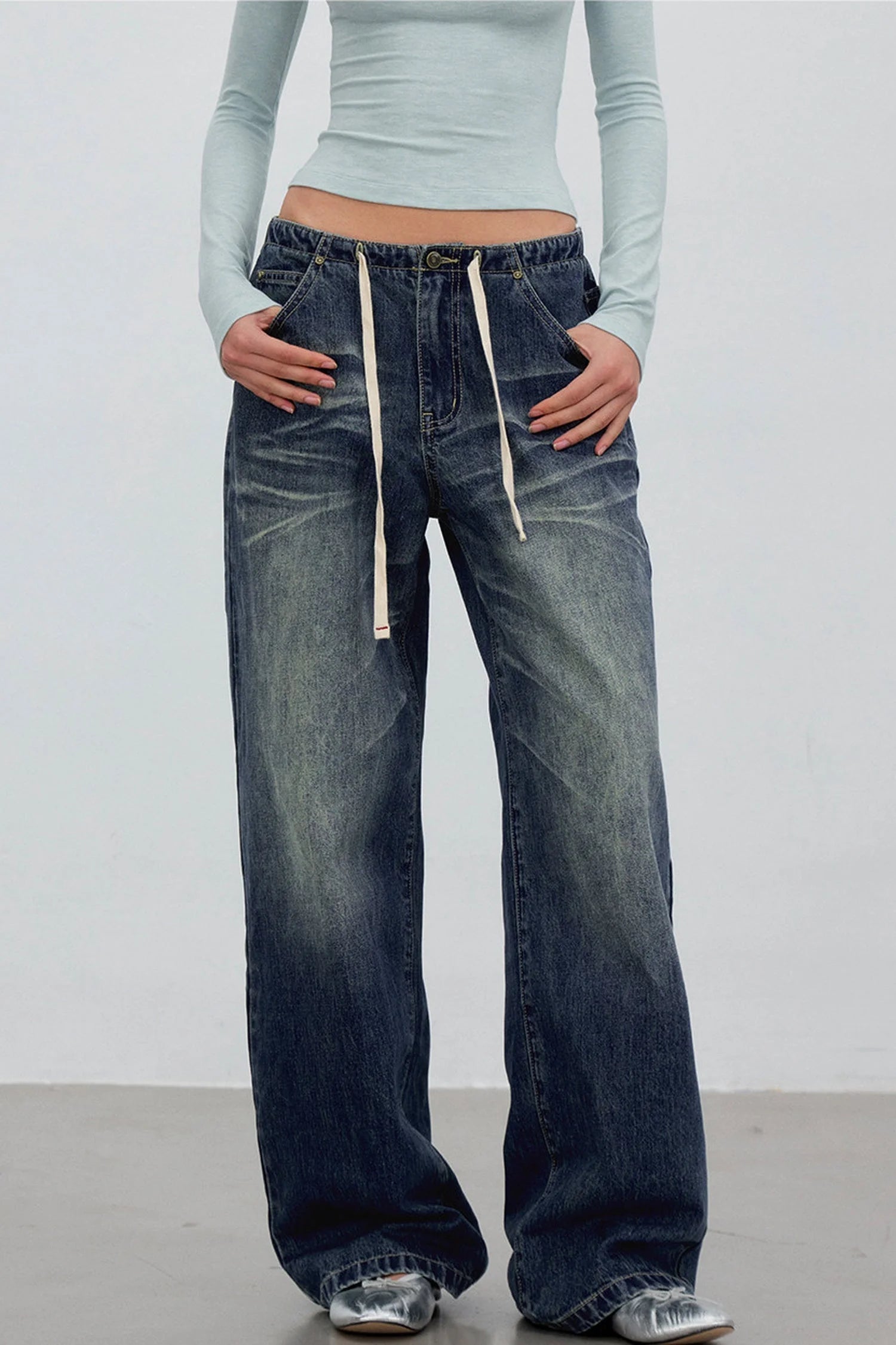 Retro Gradient Denim Pants