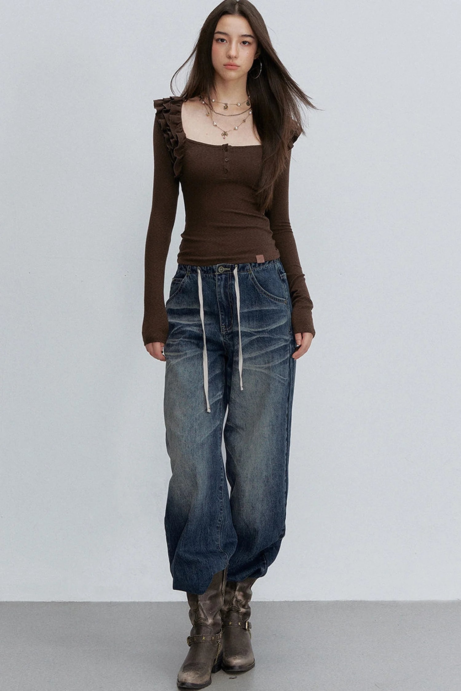 Retro Gradient Denim Pants