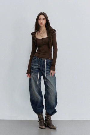 Retro Gradient Denim Pants