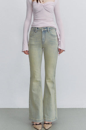 Retro Gradient Flared Denim Pants