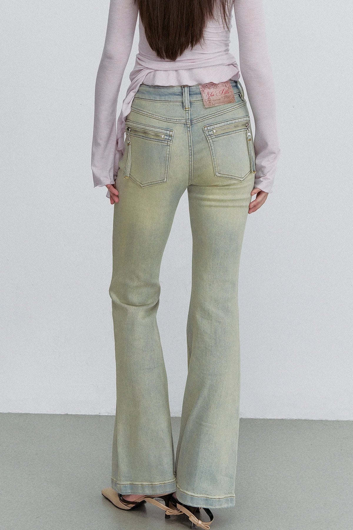 Retro Gradient Flared Denim Pants