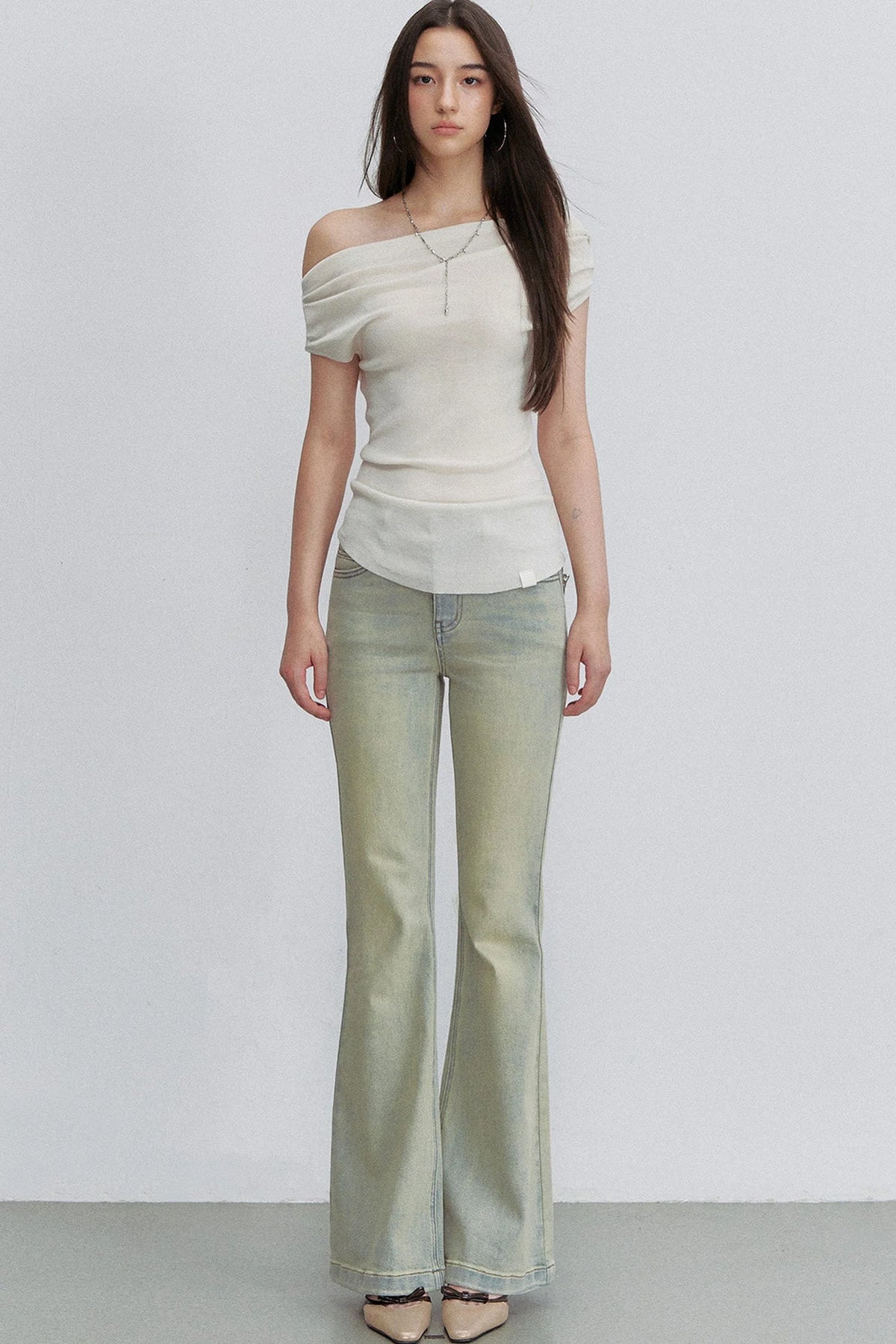 Retro Gradient Flared Denim Pants