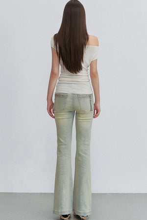 Retro Gradient Flared Denim Pants