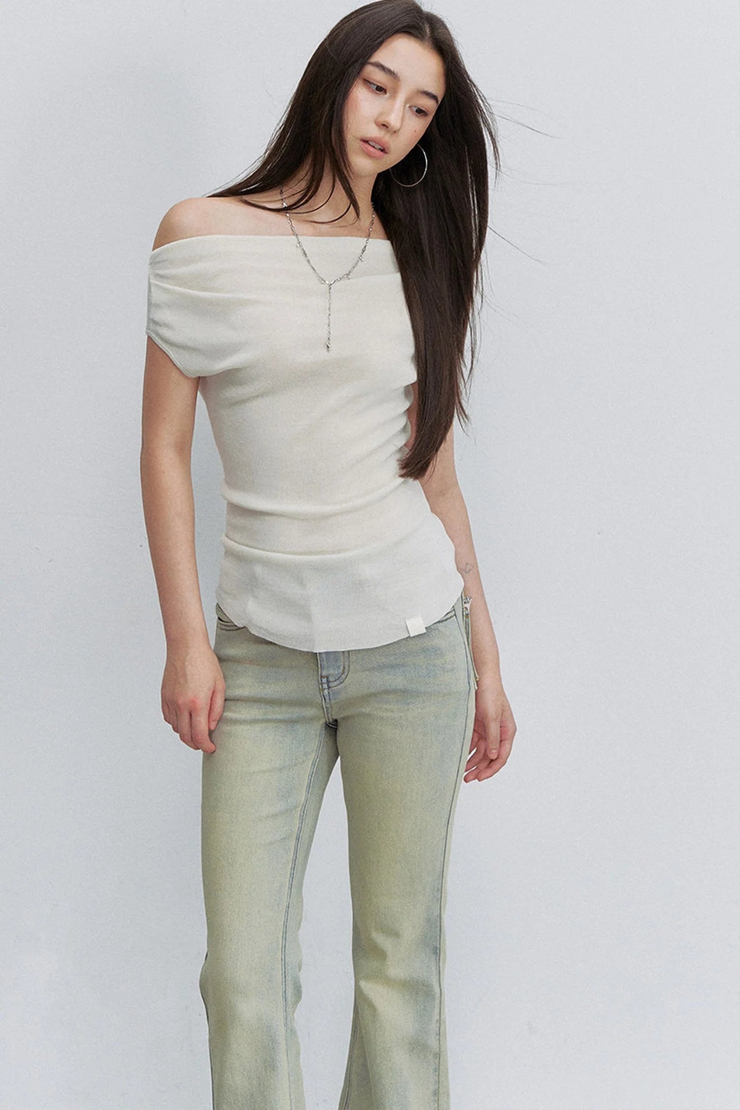 Retro Gradient Flared Denim Pants
