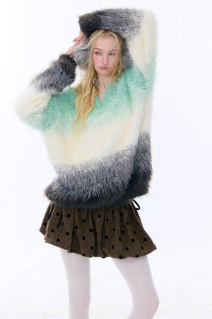 Retro Gradient V-Neck Sweater