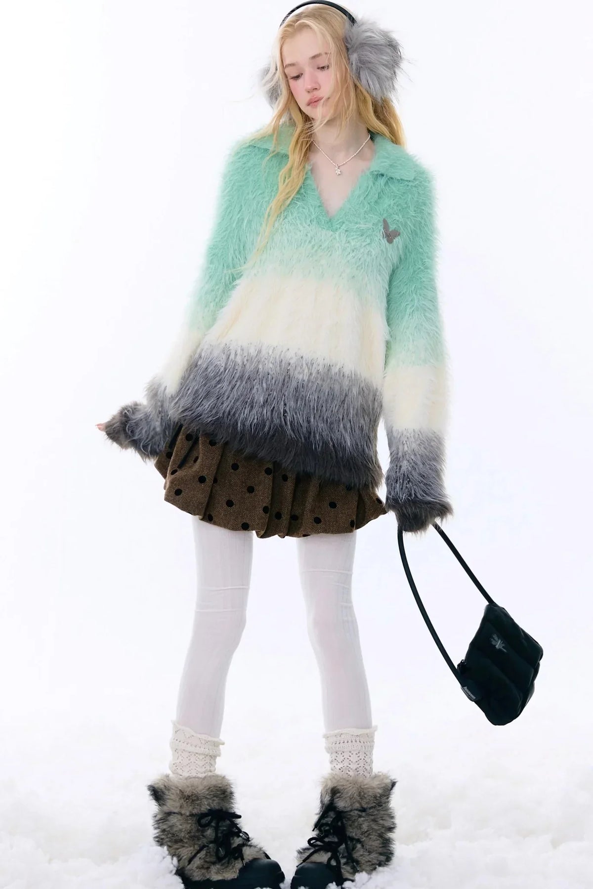 Retro Gradient V-Neck Sweater