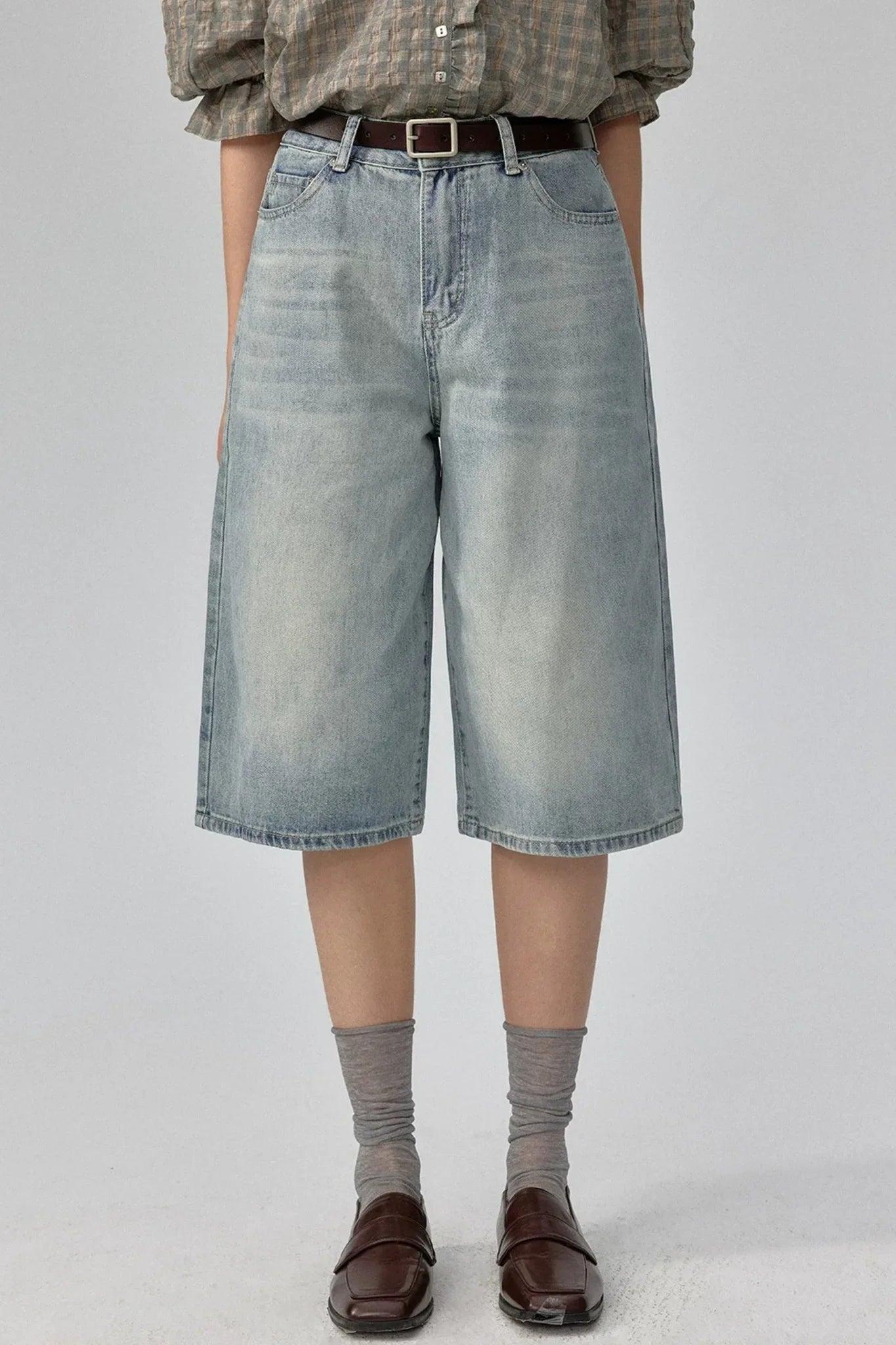 Retro Gradient Wide-Leg Capris