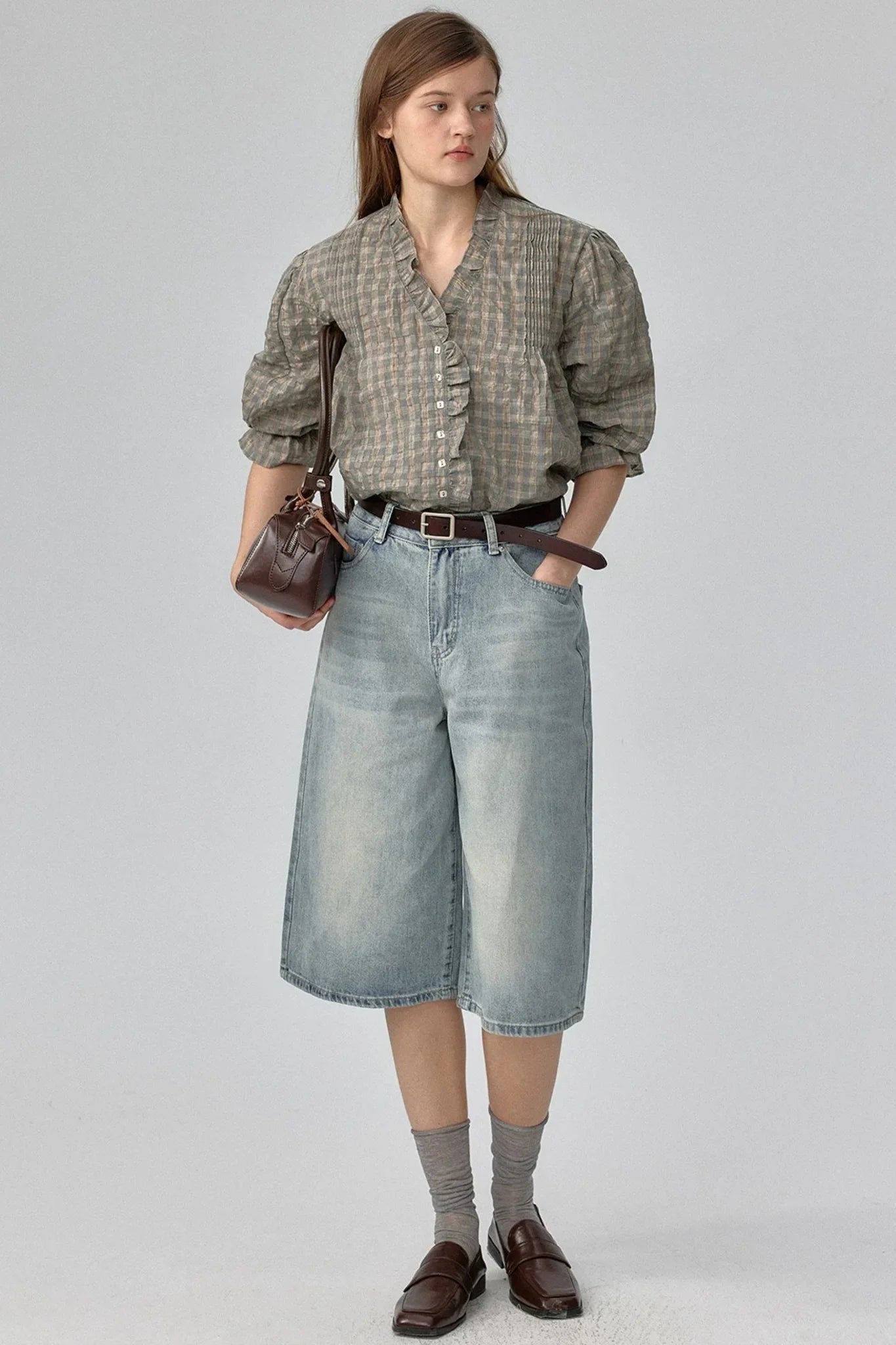 Retro Gradient Wide-Leg Capris