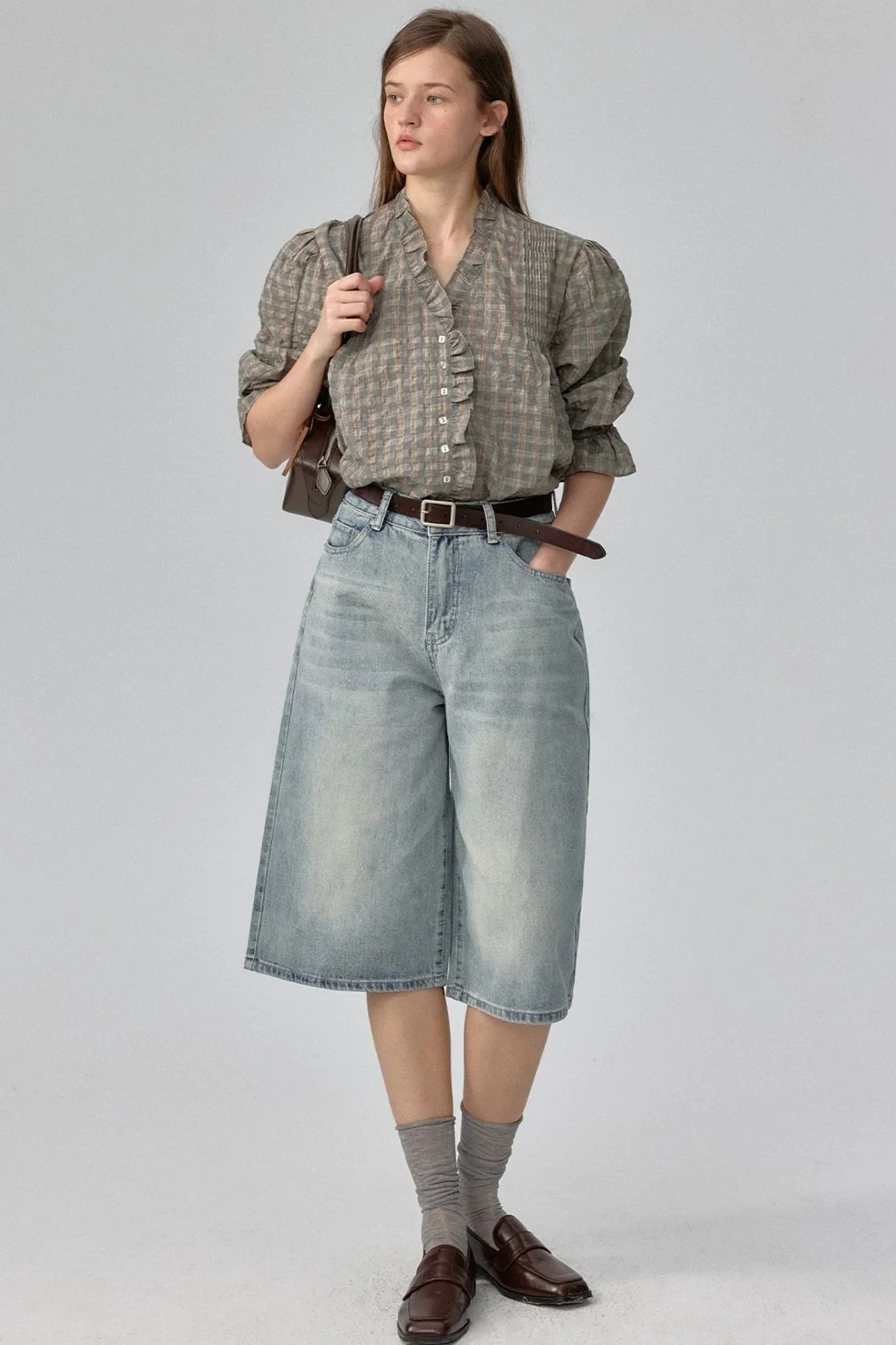 Retro Gradient Wide-Leg Capris