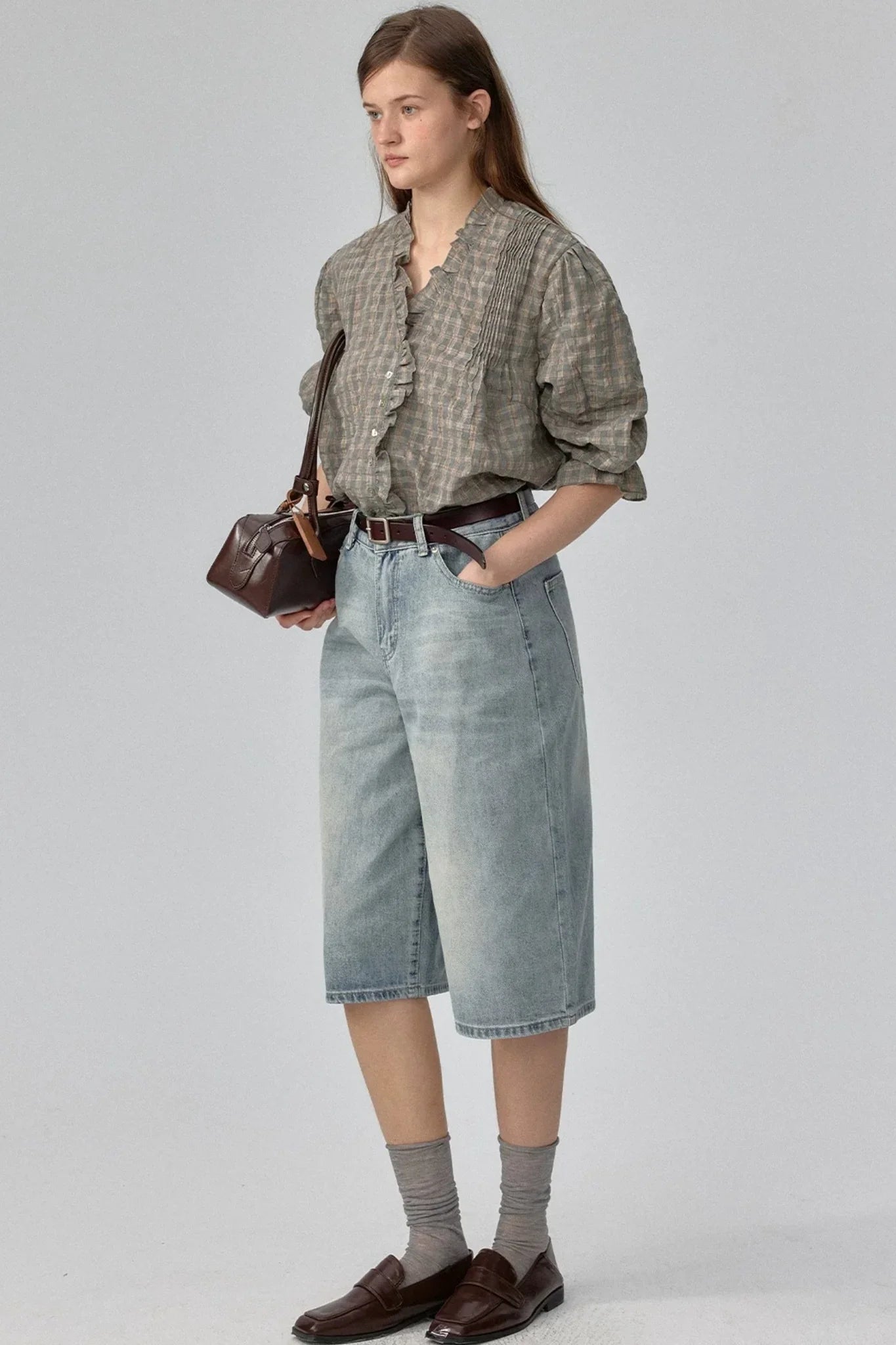 Retro Gradient Wide-Leg Capris
