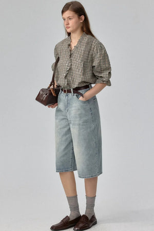 Retro Gradient Wide-Leg Capris