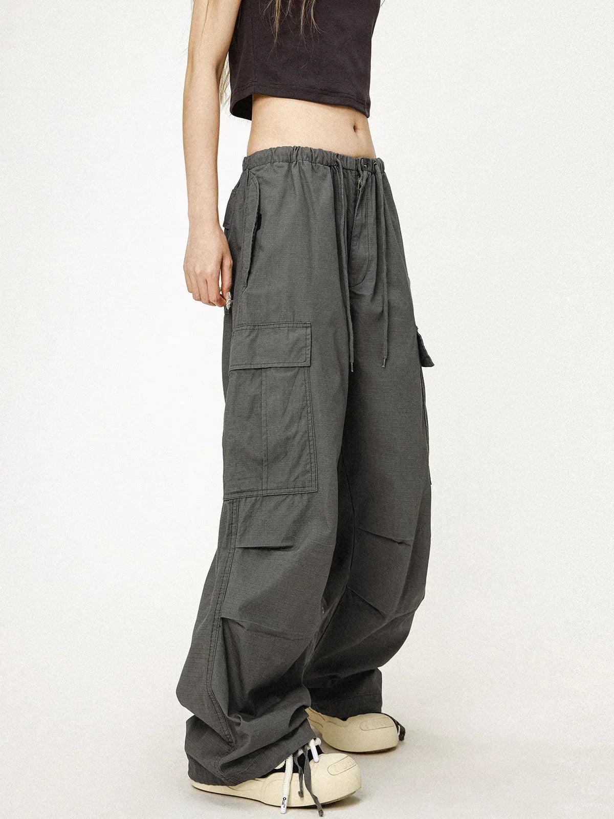 Retro Gray Cargo Pants