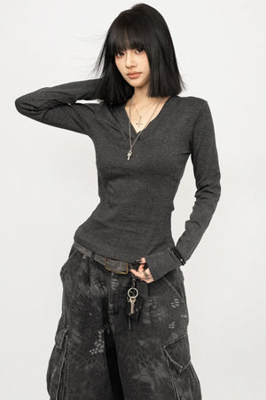 Retro Gray Slimming Top