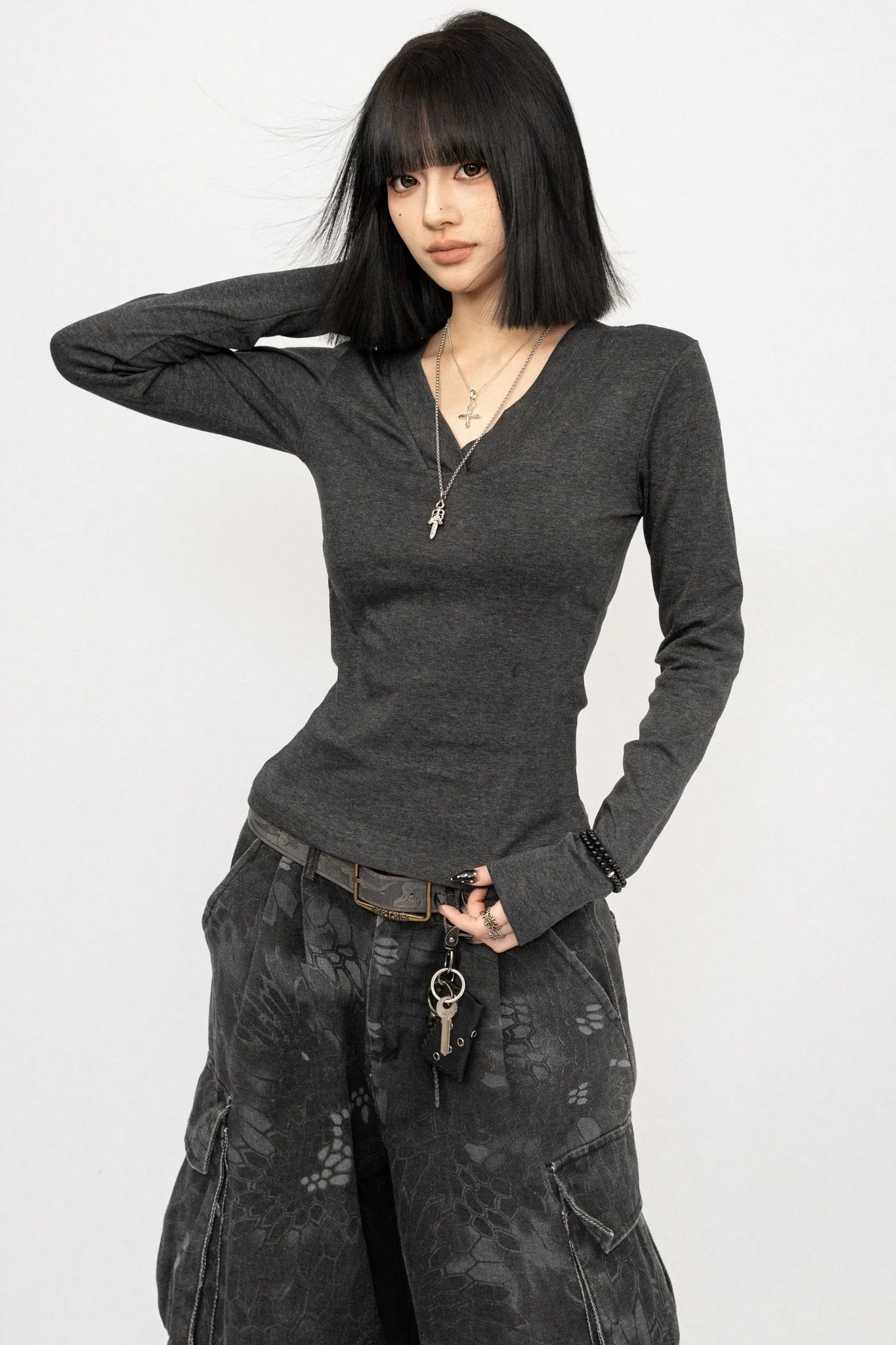 Retro Gray Slimming Top