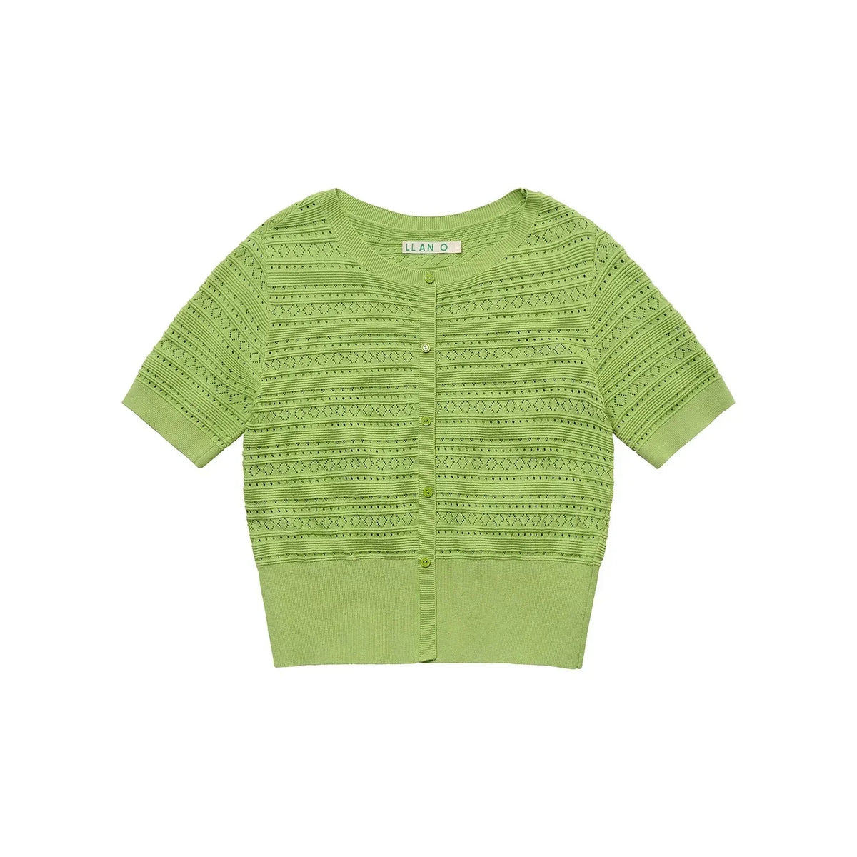 Retro Half-Sleeve Knitted Top