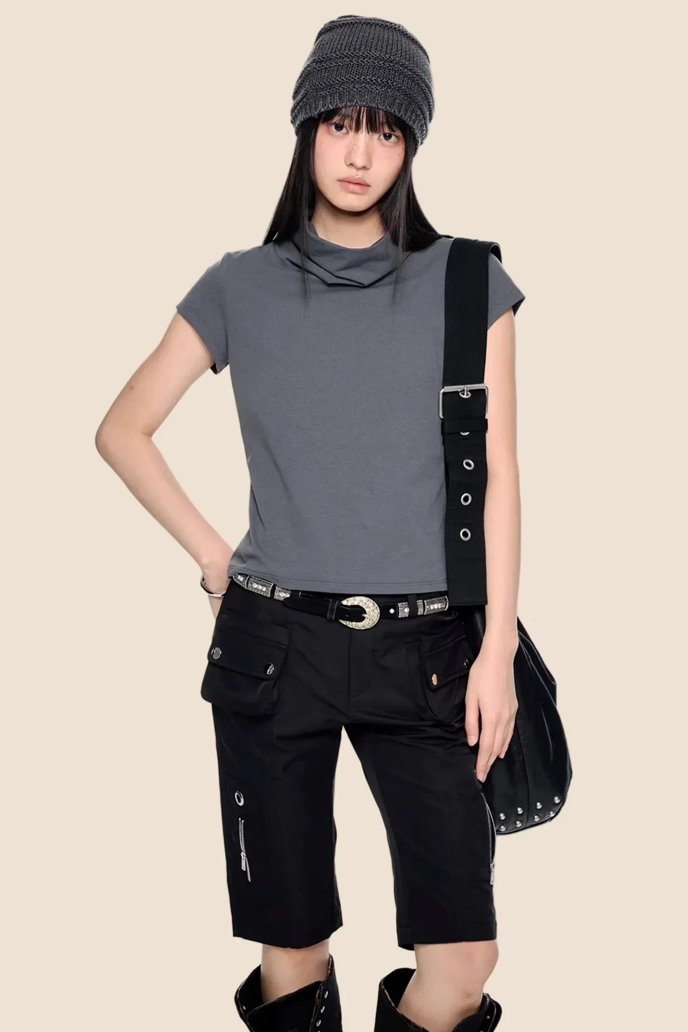 Retro High-Neck Summer Top