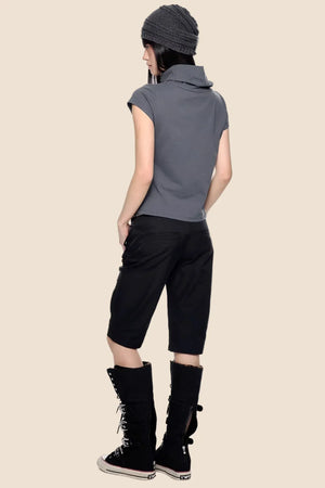 Retro High-Neck Summer Top