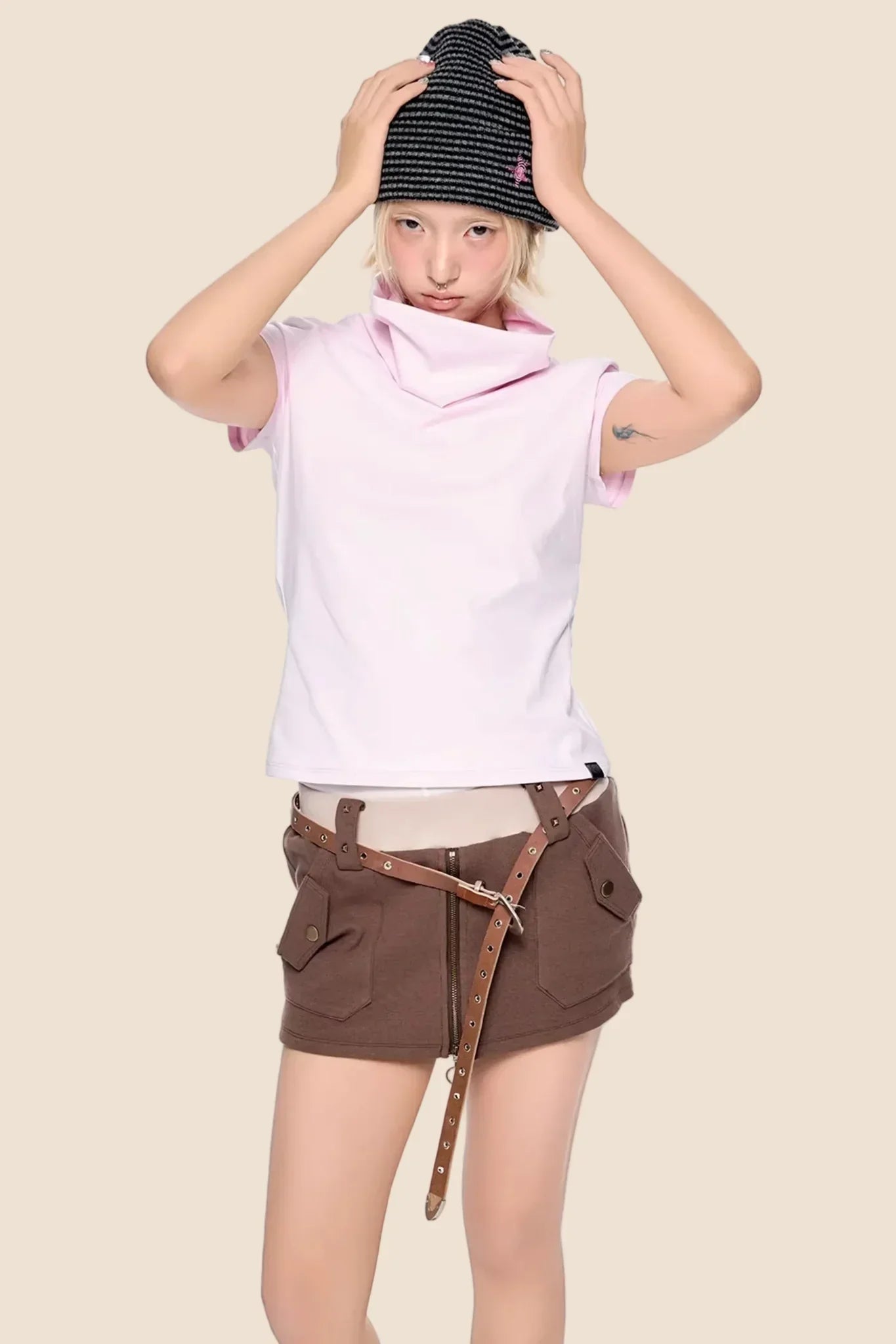 Retro High-Neck Summer Top