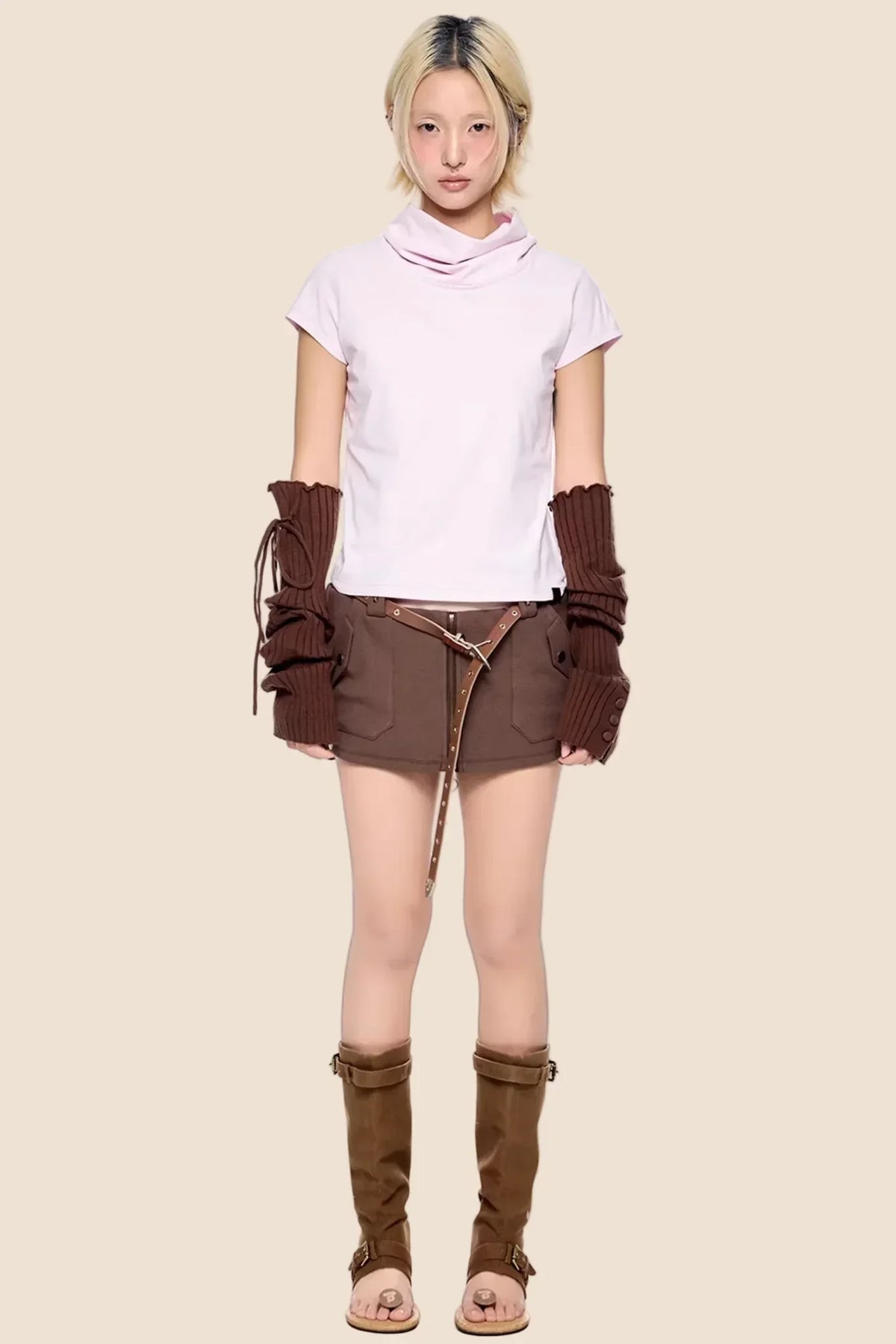 Retro High-Neck Summer Top