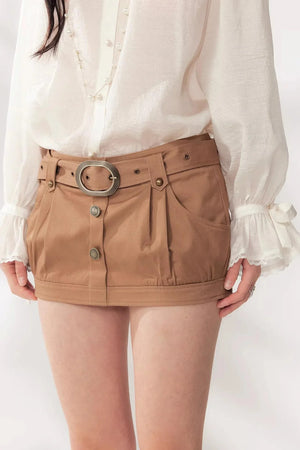 Retro High-Waisted A-Line Skirt