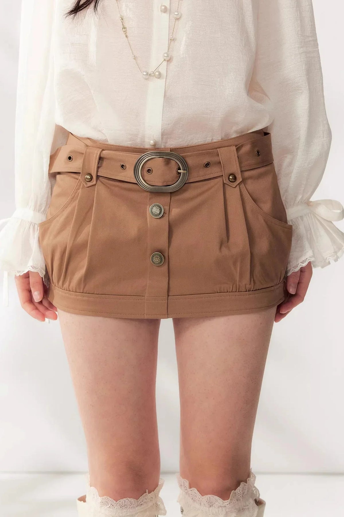 Retro High-Waisted A-Line Skirt