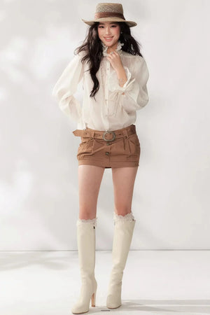Retro High-Waisted A-Line Skirt
