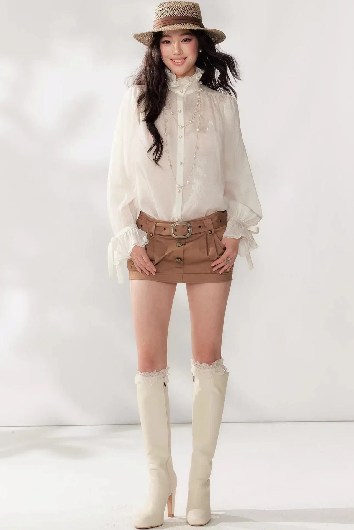 Retro High-Waisted A-Line Skirt