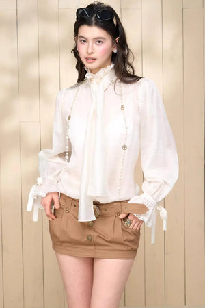 Retro High-Waisted A-Line Skirt