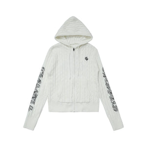 Retro Hooded Knit Cardigan