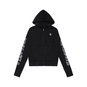 Retro Hooded Knit Cardigan