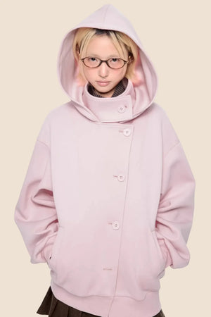 Retro Hooded Sweatshirt Jacket