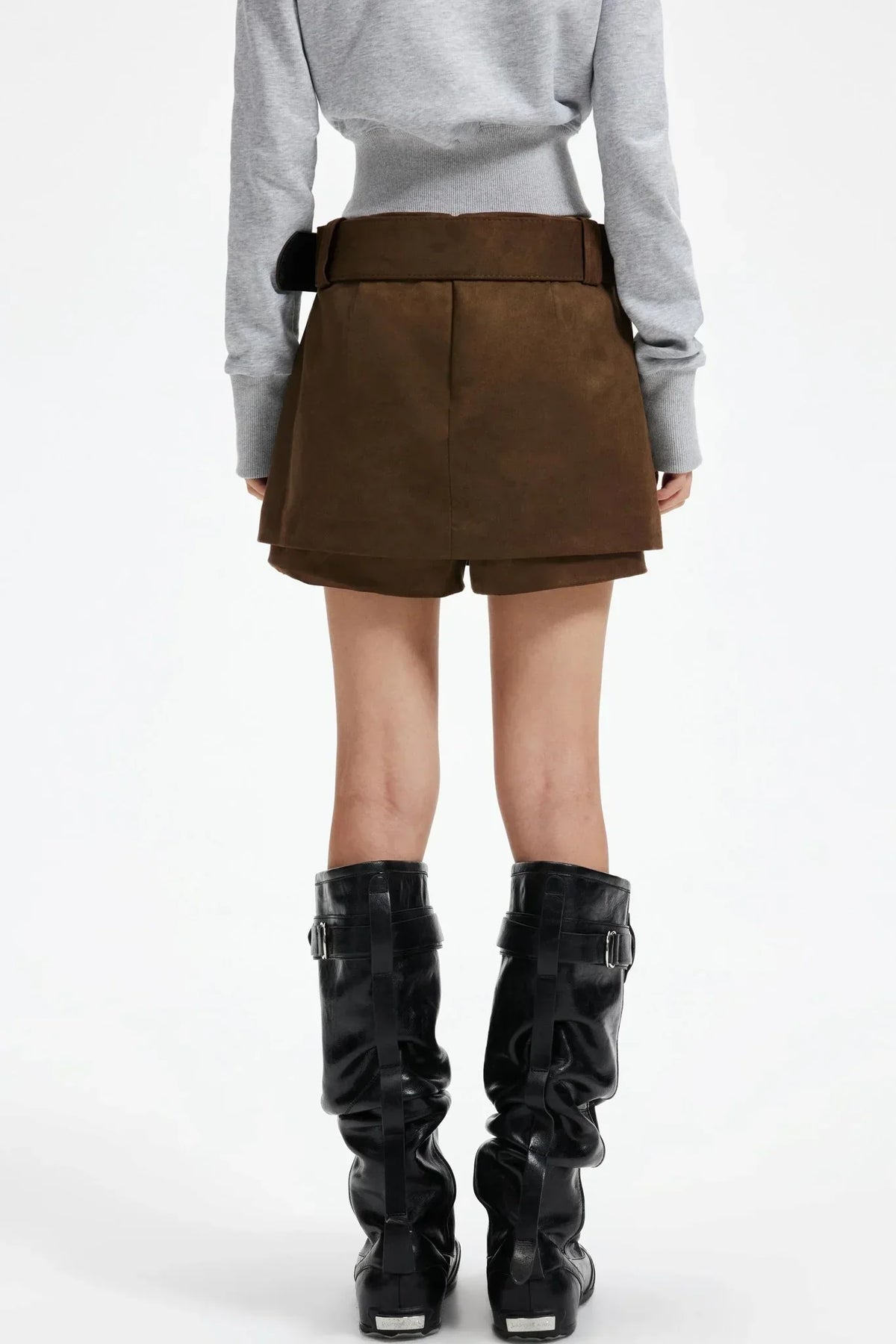 Retro Imitation Suede Skirt