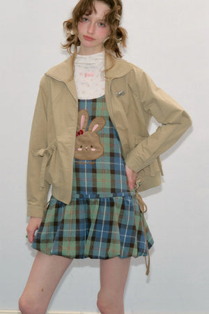 Retro Khaki Lapel Work Jacket