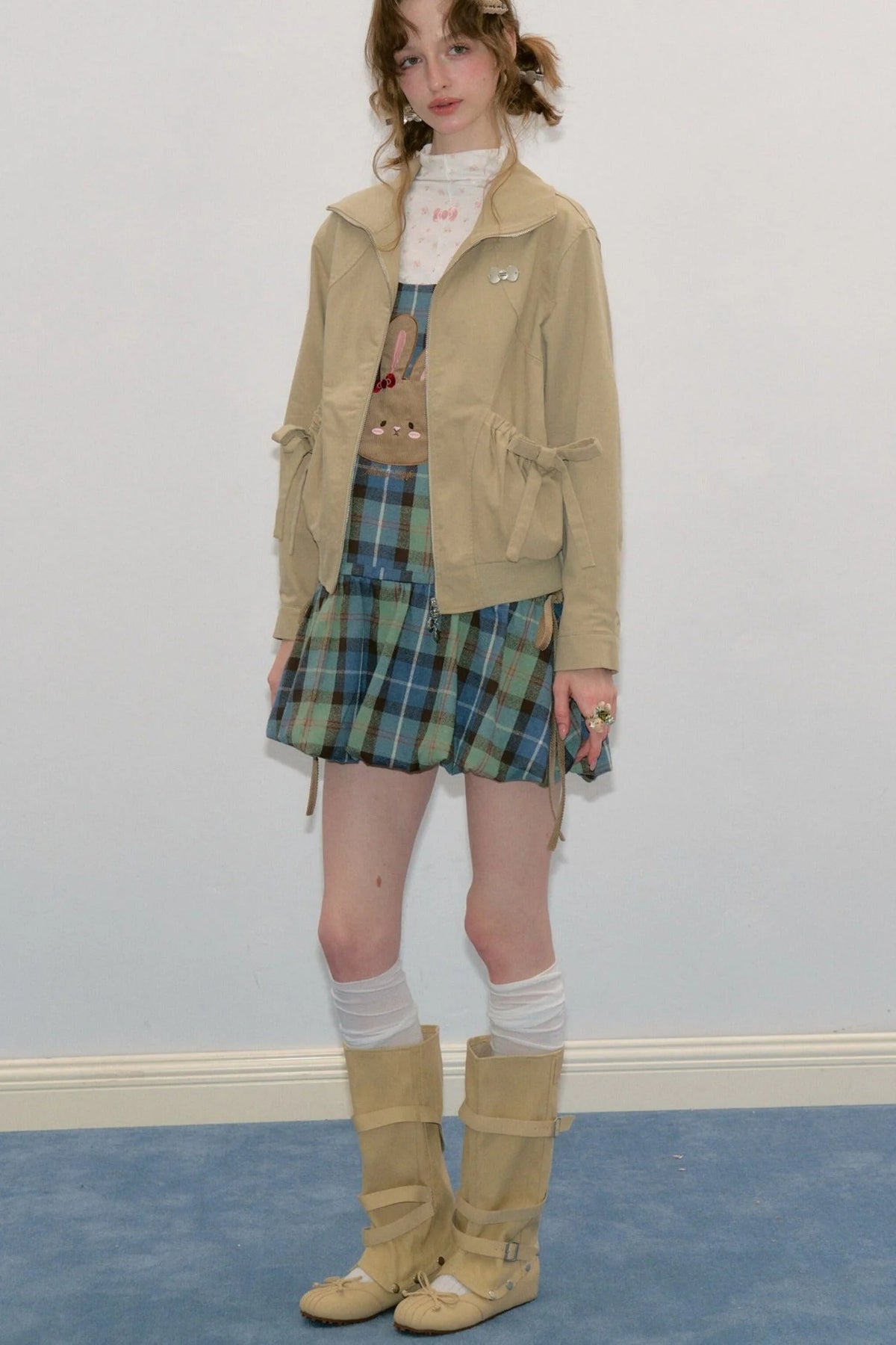Retro Khaki Lapel Work Jacket