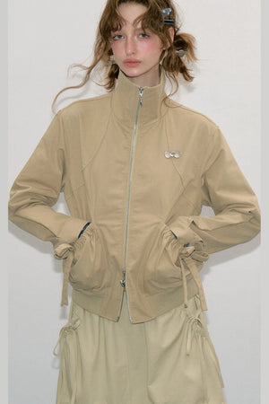Retro Khaki Lapel Work Jacket