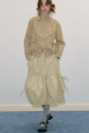 Retro Khaki Lapel Work Jacket