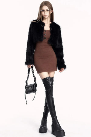 Retro Knit Bodycon Dress