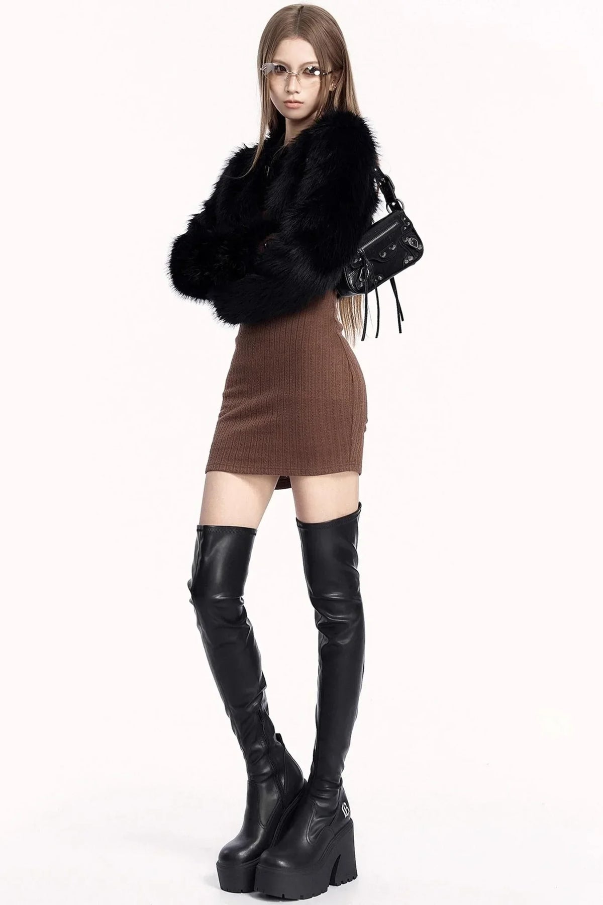 Retro Knit Bodycon Dress