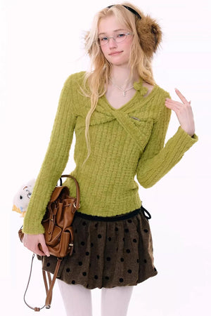 Retro Knit Halter Sweater