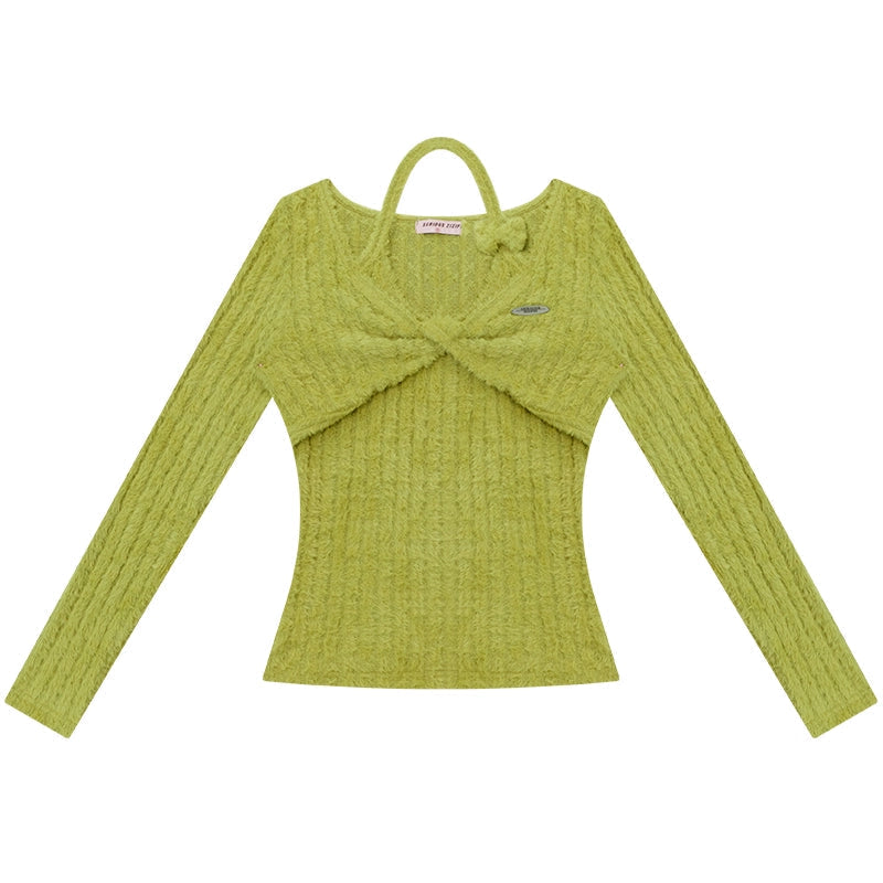 Retro Knit Halter Sweater