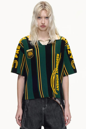 Retro Knitted Polo Top