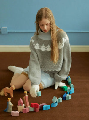 Retro knitted suit