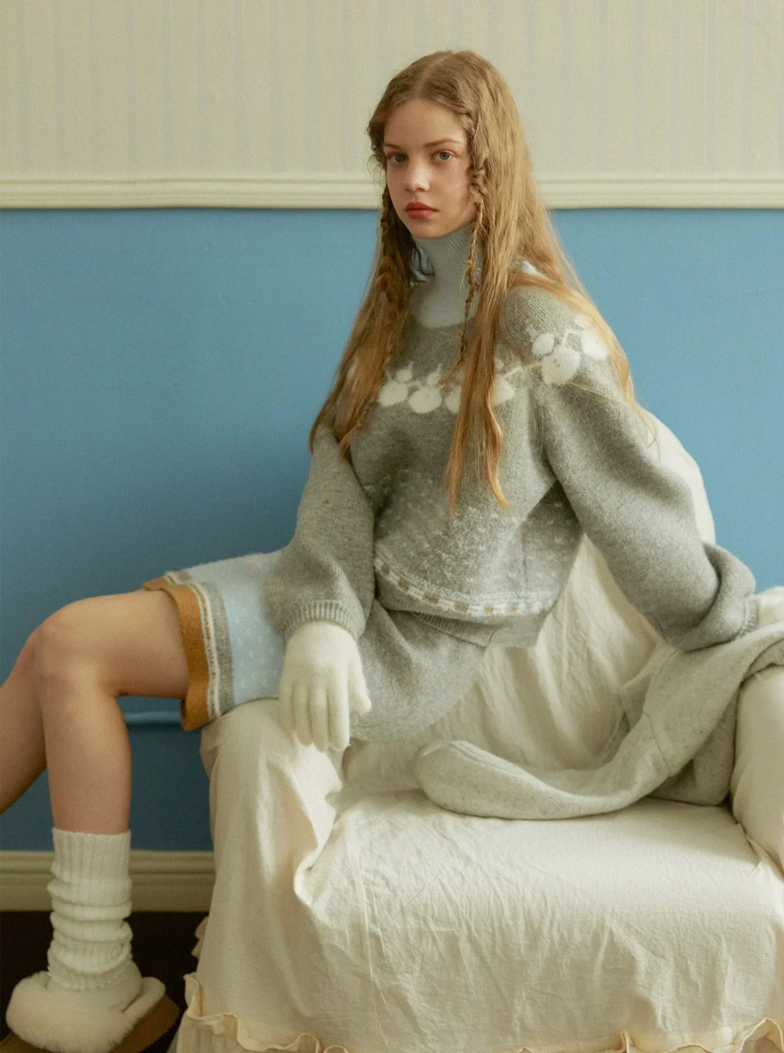 Retro knitted suit