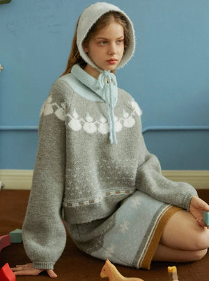 Retro knitted suit