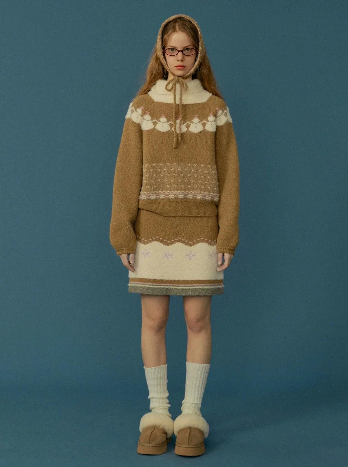 Retro knitted suit