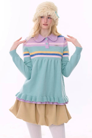 Retro Lace Collar Sweater
