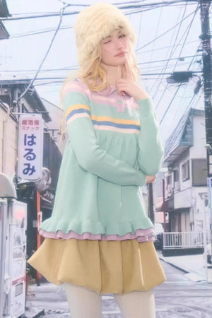 Retro Lace Collar Sweater
